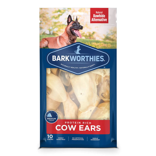 Barkworthies 10-Pack Cow Ears Chew For Pets