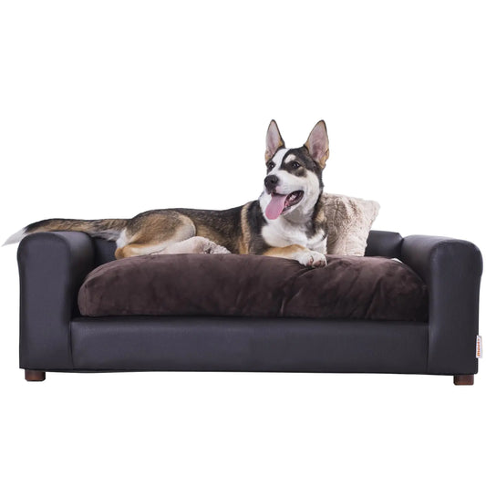 Moots Premium Leatherette Pets Sofa Espresso Medium/Large